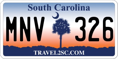 SC license plate MNV326