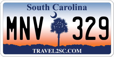 SC license plate MNV329