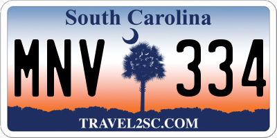 SC license plate MNV334