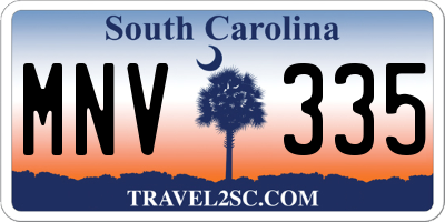 SC license plate MNV335