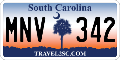 SC license plate MNV342