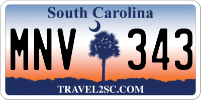 SC license plate MNV343