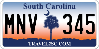 SC license plate MNV345