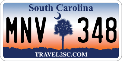 SC license plate MNV348