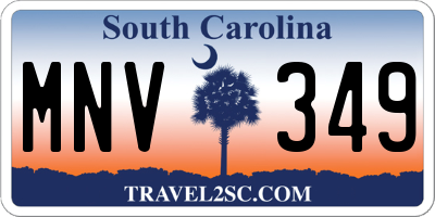SC license plate MNV349