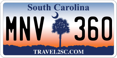 SC license plate MNV360
