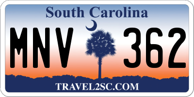 SC license plate MNV362
