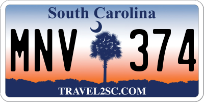 SC license plate MNV374