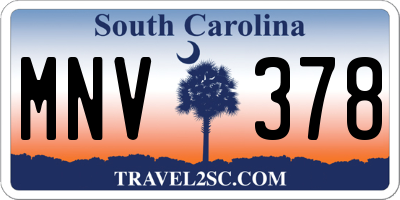 SC license plate MNV378