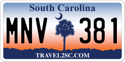 SC license plate MNV381