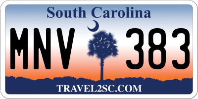 SC license plate MNV383