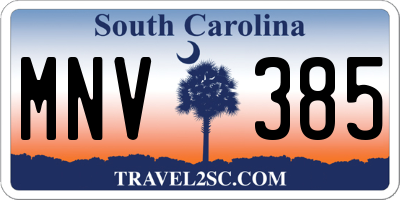 SC license plate MNV385