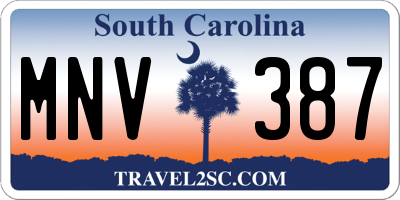SC license plate MNV387
