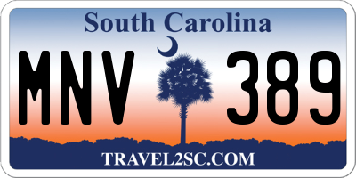 SC license plate MNV389