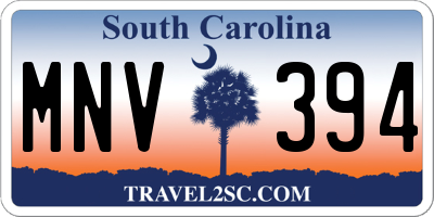 SC license plate MNV394