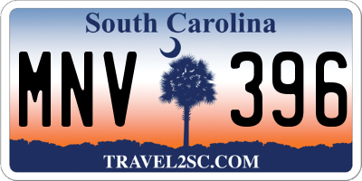 SC license plate MNV396