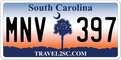SC license plate MNV397