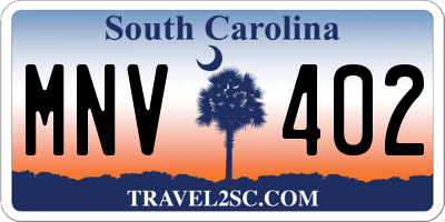 SC license plate MNV402