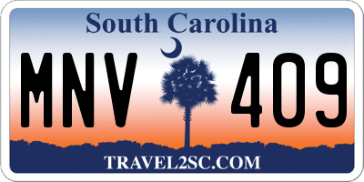 SC license plate MNV409
