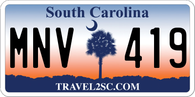 SC license plate MNV419