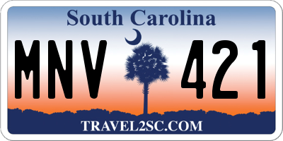 SC license plate MNV421