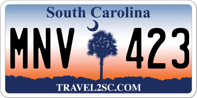 SC license plate MNV423