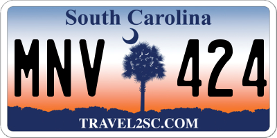 SC license plate MNV424