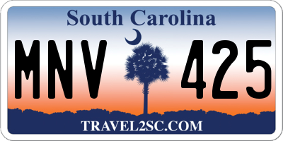 SC license plate MNV425