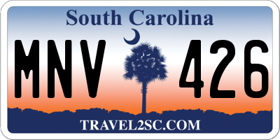 SC license plate MNV426