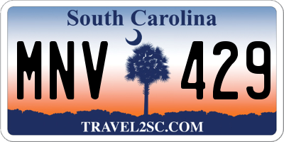 SC license plate MNV429