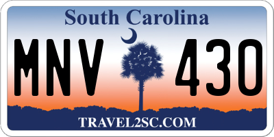SC license plate MNV430
