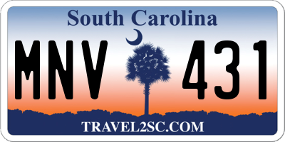SC license plate MNV431