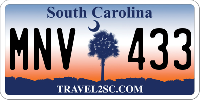 SC license plate MNV433