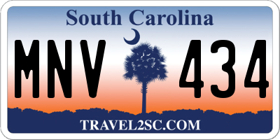 SC license plate MNV434