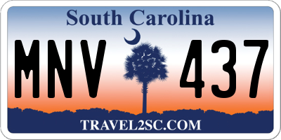 SC license plate MNV437