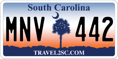 SC license plate MNV442