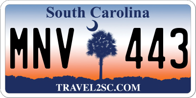SC license plate MNV443