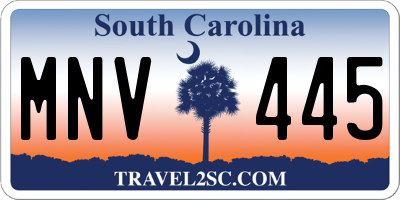 SC license plate MNV445
