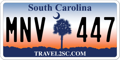 SC license plate MNV447