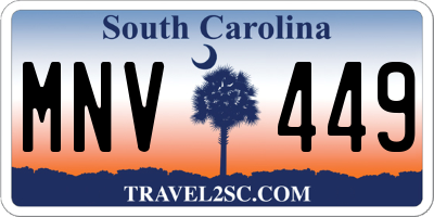 SC license plate MNV449