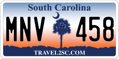 SC license plate MNV458