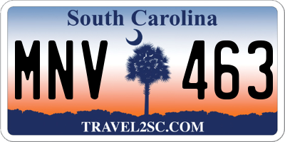 SC license plate MNV463