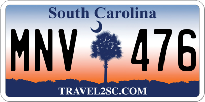 SC license plate MNV476