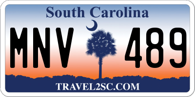 SC license plate MNV489