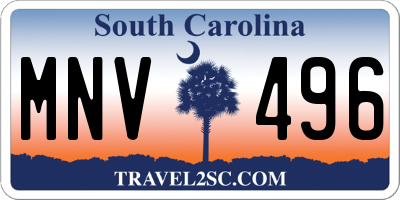 SC license plate MNV496