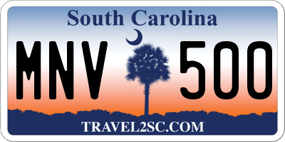 SC license plate MNV500