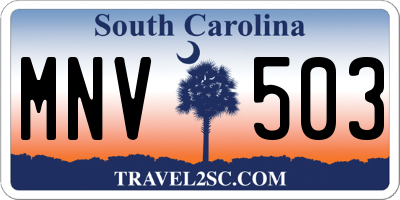 SC license plate MNV503
