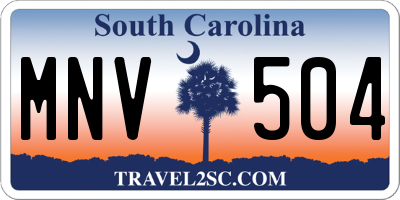 SC license plate MNV504
