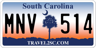 SC license plate MNV514