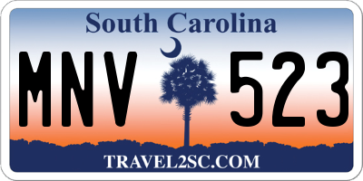 SC license plate MNV523